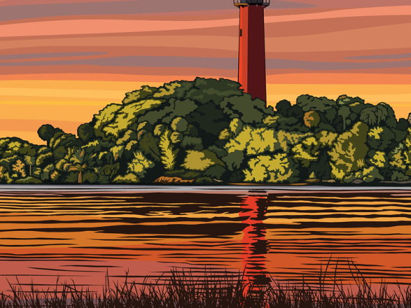 Jupiter, Florida lighthouse and waterfront